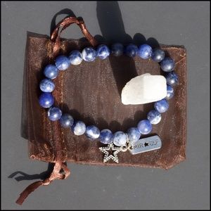 Miraculous Sodalite beaded charm bracelet